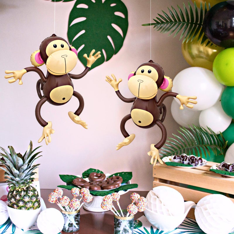 4E's Novelty Inflatable Monkeys (4 Pack) 27 Inch Large Monkeys Inflatables For Jungle Decor  Safari Birthday Decorations  Kids Animal Party Supplies  Baby Shower Favors By 4E's Novelty - Image 4